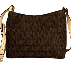 Michael Kors Monogram Brown Shoulder Bag and Wallet